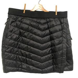 Adventure - Ski Quilted fleece lined black wrap skirt , pockets women's size XL